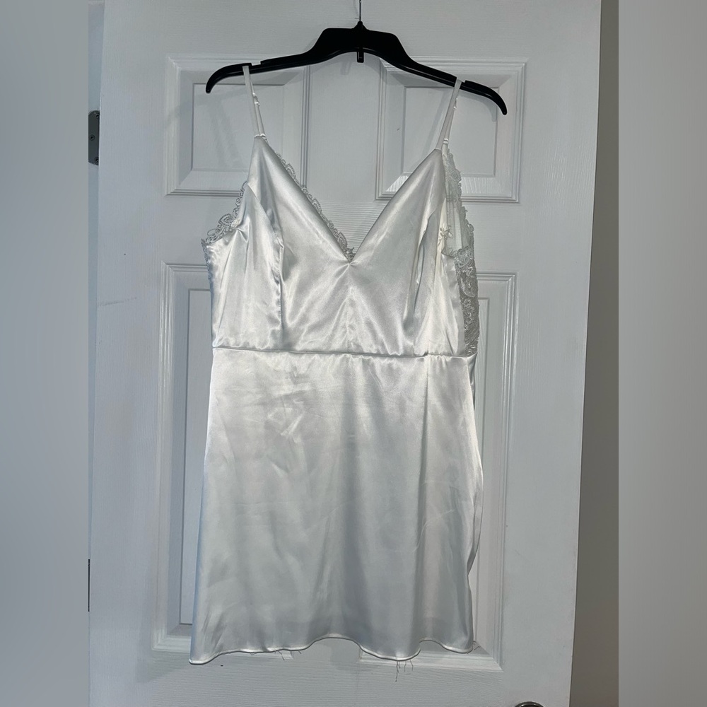 Lulu’s White Satin Slip Dress